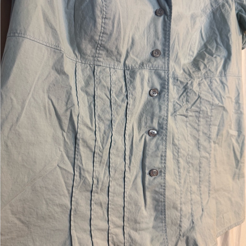 Dorothee Bis Women’s Blouse Medium | Light Blue Button-Down Women’s Blouse - Picture 4 of 10